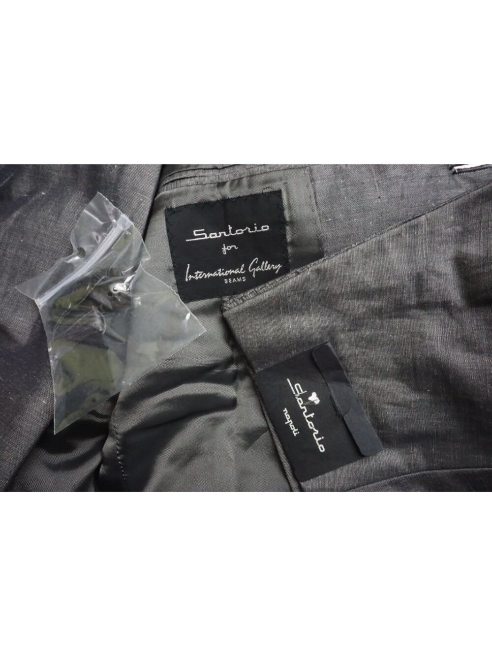 Sartorio Napoli Gray Linen Blend 2 Pc Suit Jacket Pants Sz 34R US NEW